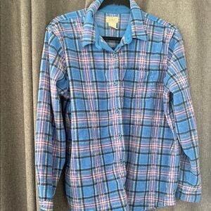 L.L. Bean Classic Blue and Pink Button Down Shirt